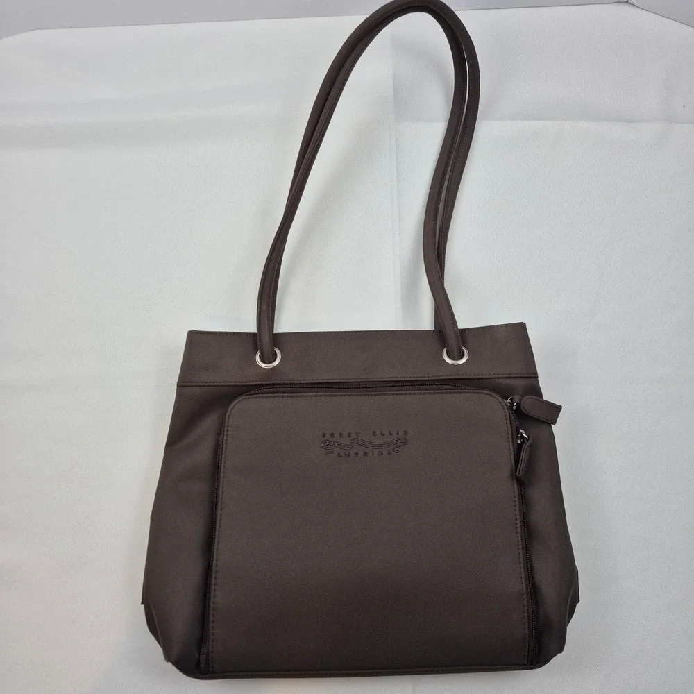 Perry Ellis America Brown Nylon Shoulder Bag Purse‎ Style 2.3670.BN.PM.S NWOT